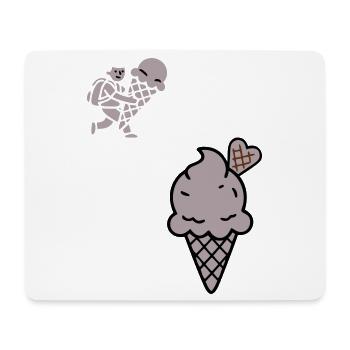 Schoko Eiswaffel Herz Icon - Mousepad (Querformat) - Weiß - Vorne