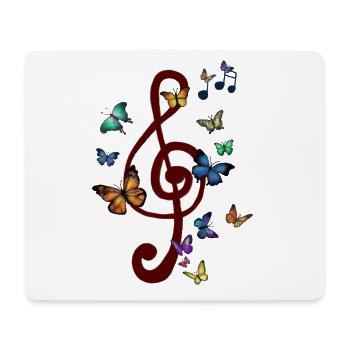 Flatternder_Notenschluessel - Mousepad (Querformat) - Weiß - Vorne