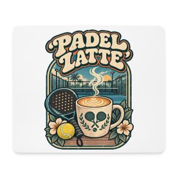 Padel Latte – Kaffee & Padel - Mousepad (Querformat) - Weiß - Vorne