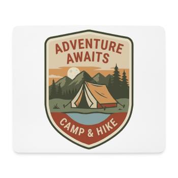 Abenteuer wartet: Camp & Hike - Mousepad (Querformat) - Weiß - Vorne