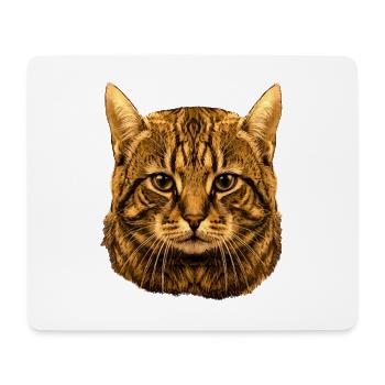 getigerte katze kopf Illustration auf Kleidung - Mousepad (Querformat) - Weiß - Vorne