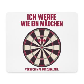 Dartspielerin Frauen Darts Bullseye Girl Power - Mousepad (Querformat) - Weiß - Vorne