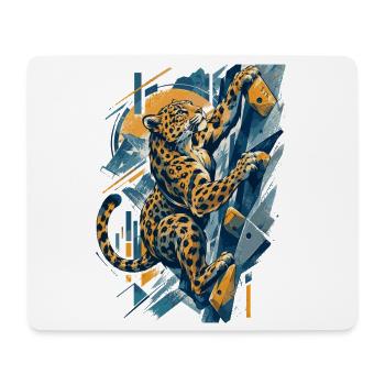 Bouldern Leopard – Abstraktes Klettern - Mousepad (Querformat) - Weiß - Vorne