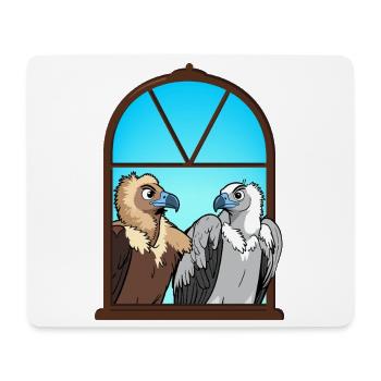 Urbane Aasgeier, das Fensterduo Vögel Portrait - Mousepad (Querformat) - Weiß - Vorne