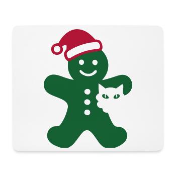 Lebkuchenmann Katze Grafik - Mousepad (Querformat) - Weiß - Vorne