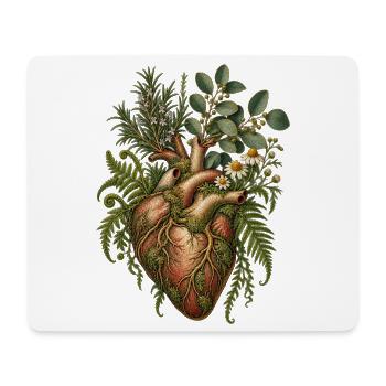 Herzpflanzen Vintage Botanik - Mousepad (Querformat) - Weiß - Vorne