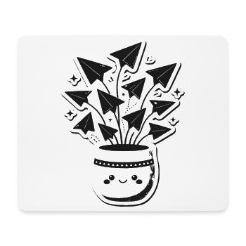Topf voller Origami-Papierflieger - Mousepad (Querformat) - Weiß - Vorne