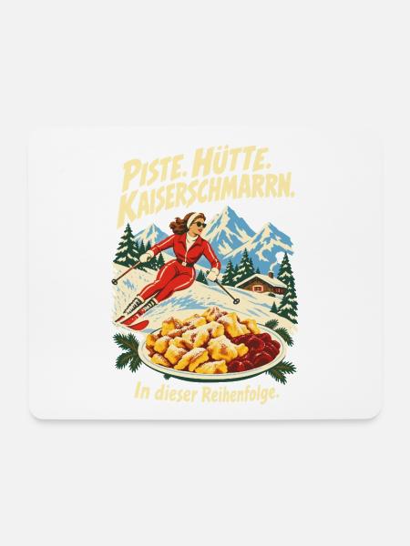 Piste Hütte Kaiserschmarrn Ski - Mousepad (Querformat) - Weiß