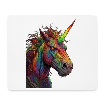 Zorniges Regenbogen Einhorn Comic Design - Mousepad (Querformat) - Weiß - Vorne