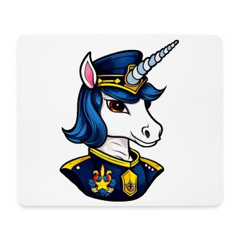 Unicorn Polizei / Polizist Einhorn - Mousepad (Querformat) - Weiß - Vorne