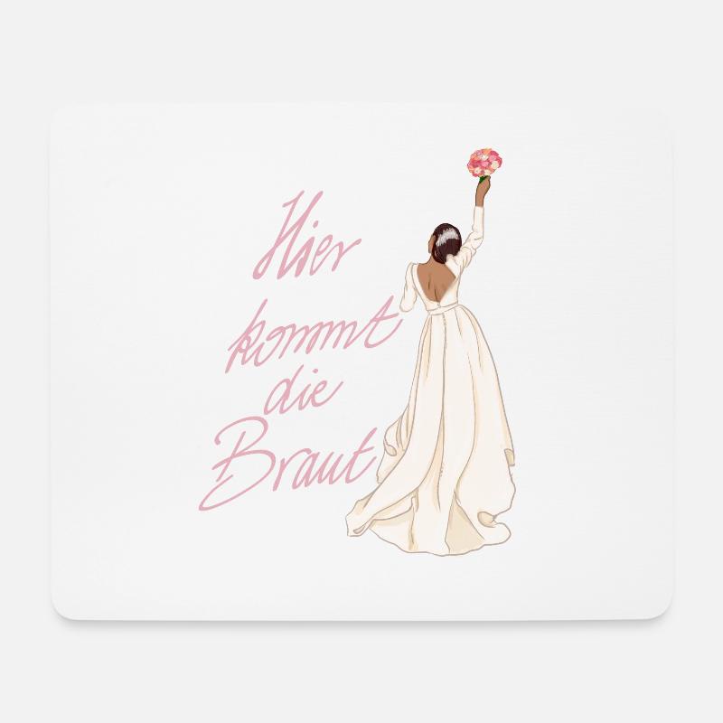 Braut in weiß - Mousepad (Querformat) - Weiß