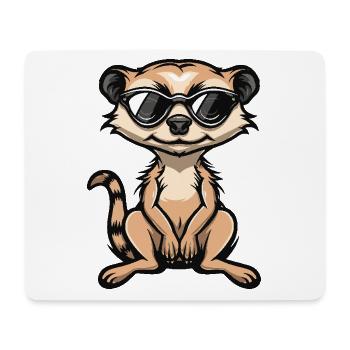 Suricate Bande dessinée cool - Tapis de souris (format paysage) - blanc - Devant