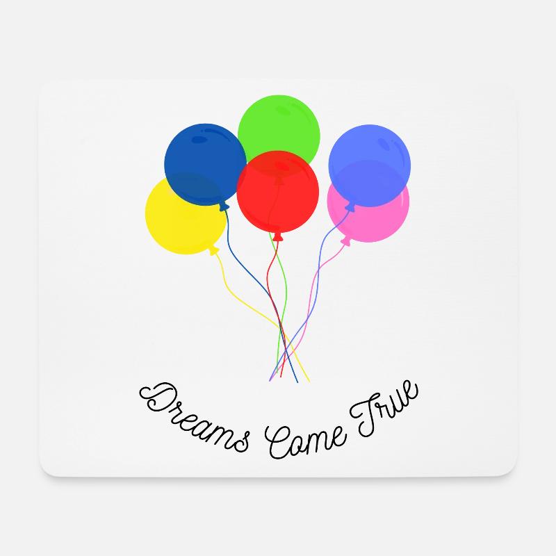 Bunte Luftballons – Träume werden wahr - Mousepad (Querformat) - Weiß