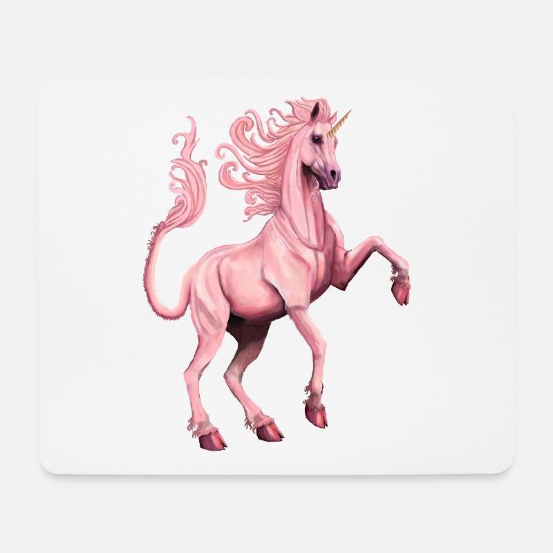 rosa Einhorn - Mousepad (Querformat) - Weiß