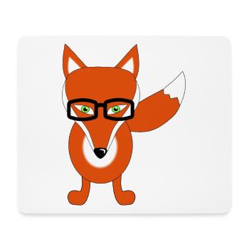 fuchs mit brille - Mousepad (Querformat) - Weiß - Vorne