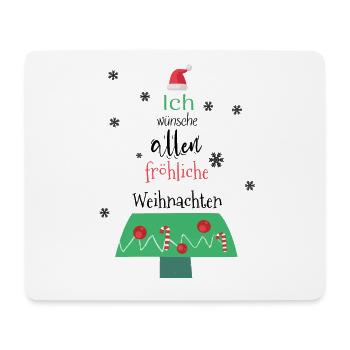 Fröhliche Weihnachten süße Weihnachtswünsche Baum - Mousepad (Querformat) - Weiß - Vorne