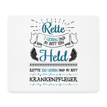 Rette 1 Leben - Krankenpfleger. Stolz auf Beruf. - Mousepad (Querformat) - Weiß - Vorne