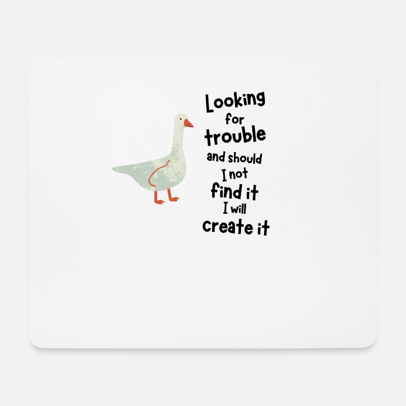 Gans Gaming Natur Vogel Meme geschenk online - Mousepad (Querformat) - Weiß