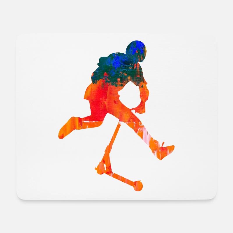 Freestyle-Roller - Mousepad (Querformat) - Weiß