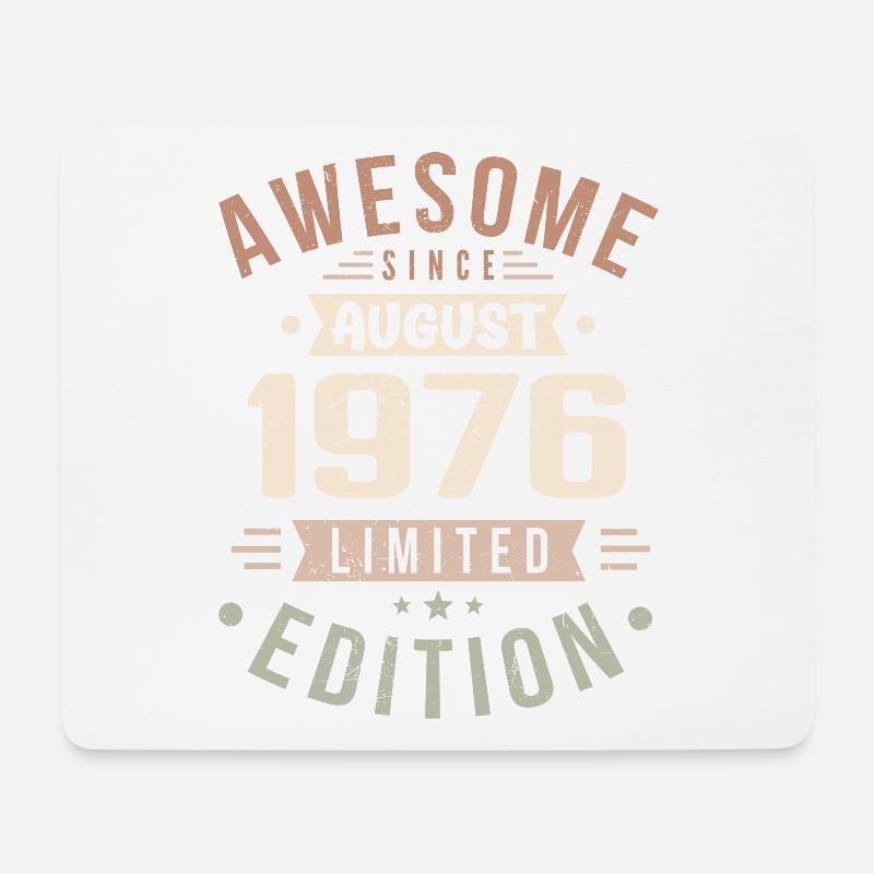 August 1976 Geburtstag im August 1976 Vintage 1976 - Mousepad (Querformat) - Weiß
