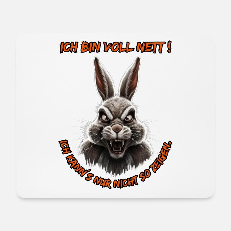 Ich bin voll nett. Ich kann´s nur nicht so zeigen. - Mousepad (Querformat) - Weiß