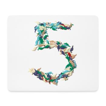 5. Geburtstag Dino Konfetti Shirt hey kids!!! - Mousepad (Querformat) - Weiß - Vorne