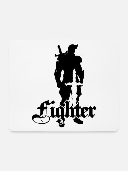RPG Fighter Silhouette - Mousepad (Querformat) - Weiß