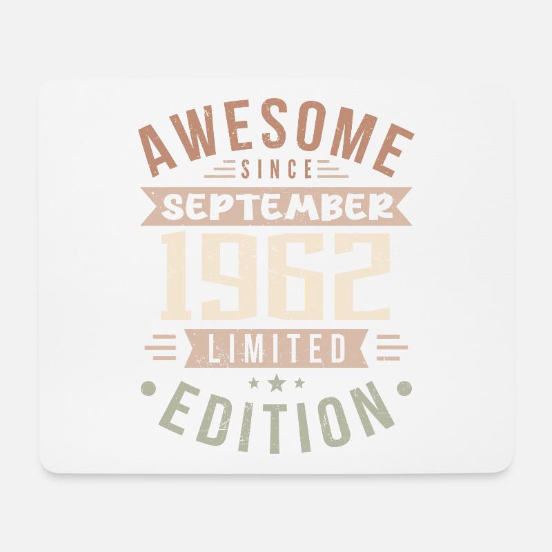 1962 September Geburtstag Geboren September 1962 - Mousepad (Querformat) - Weiß