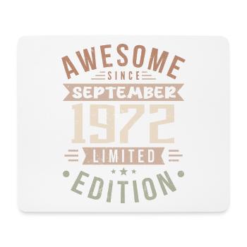 1972 Septembre Anniversaire Né en septembre 1972 - Tapis de souris (format paysage) - blanc - Devant