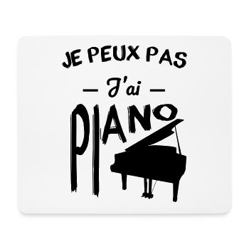 Je peux pas j'ai piano - Tapis de souris (format paysage) - blanc - Devant