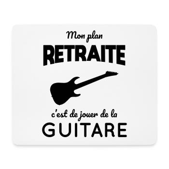 Mon plan retraite c'est de jouer de la guitare - Tapis de souris (format paysage) - blanc - Devant