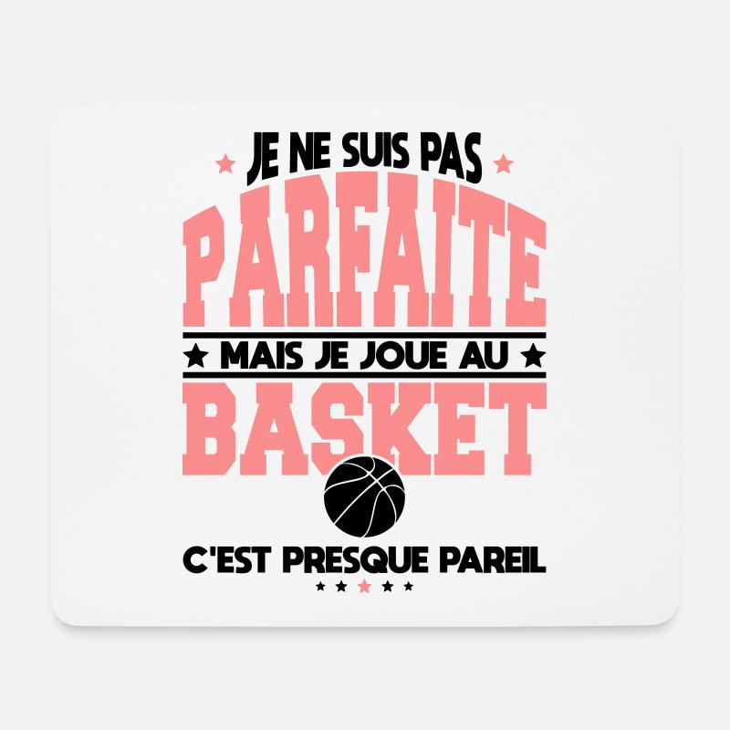 Ich bin nicht perfekt, aber ich spiele Basketball - Mousepad (Querformat) - Weiß