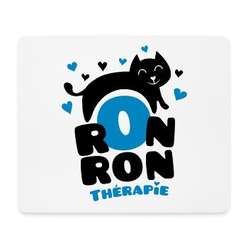 Ronronthérapie, pour les amoureux des chats ! - Tapis de souris (format paysage) - blanc - Devant
