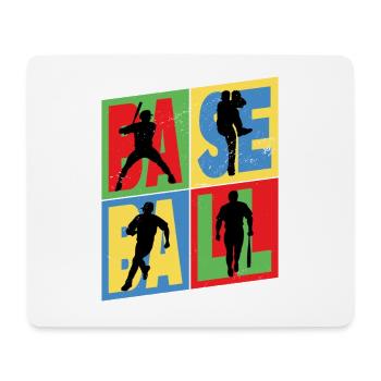 Baseball Baseball Player USA Sport Vintage Retro - Tapis de souris (format paysage) - blanc - Devant