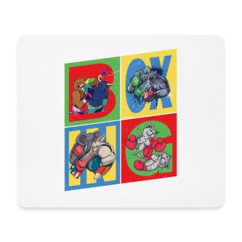 Boxen Boxer Boxkampf Sport Tiere Cartoon Comic - Mousepad (Querformat) - Weiß - Vorne