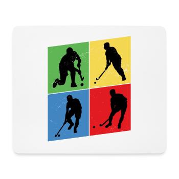 Hockey Feldhockey Spieler Sport Fan Vintage Retro - Mousepad (Querformat) - Weiß - Vorne