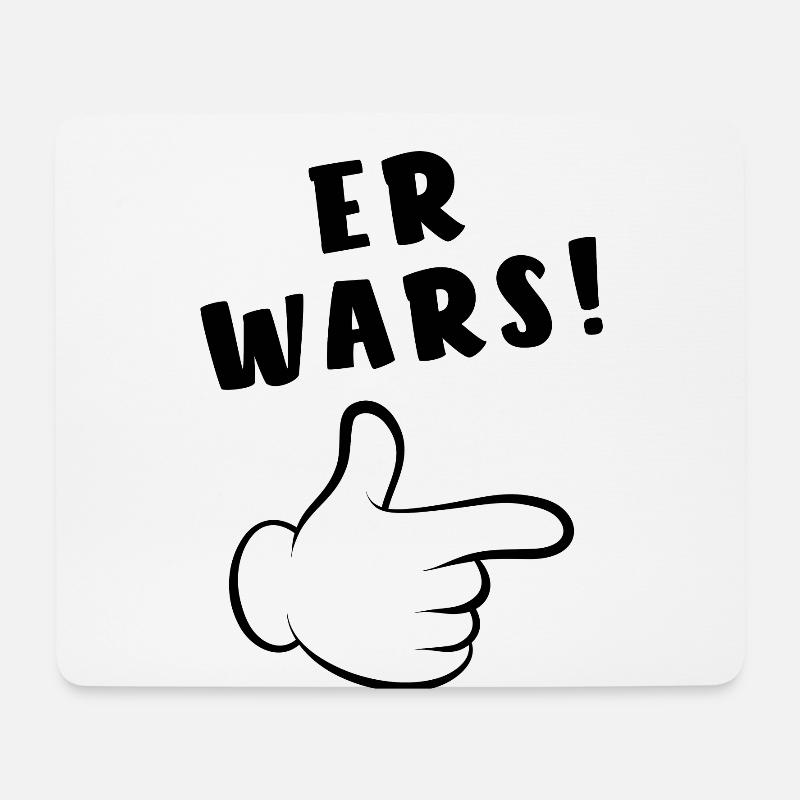 Er wars - Comic Finger - Spruch - Mousepad (Querformat) - Weiß