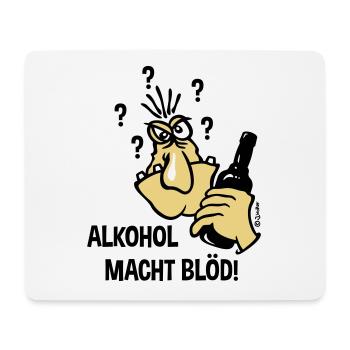 Alkohol Macht Blöd! (Karikatur / 3C) - Mousepad (Querformat) - Weiß - Vorne