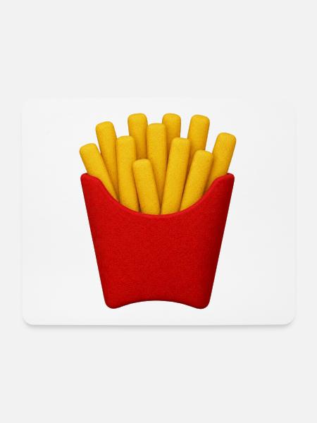Pommes Frites Cartoon Muster - Mousepad (Querformat) - Weiß