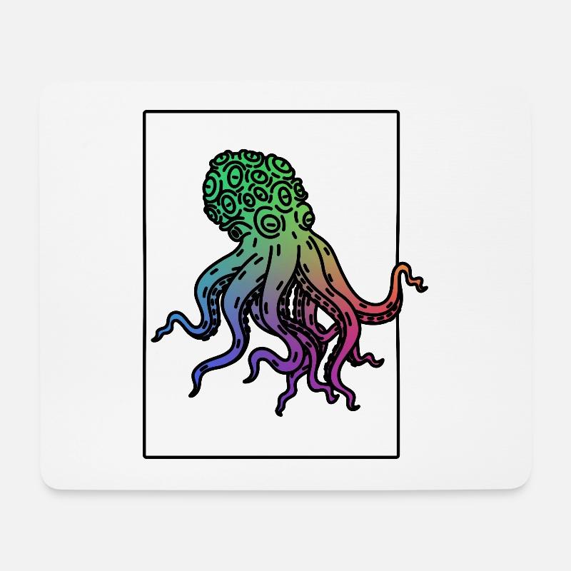 Krake - Mousepad (Querformat) - Weiß