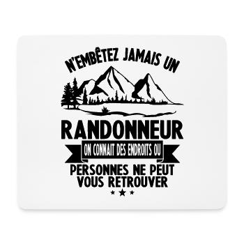 N'embêter jamais un Randonneur cadeau humour - Tapis de souris (format paysage) - blanc - Devant