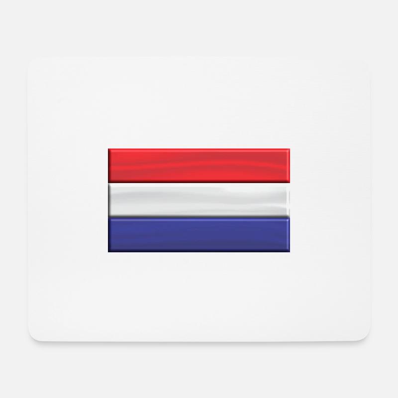 Niederlande Flagge 3 D Holland - Mousepad (Querformat) - Weiß