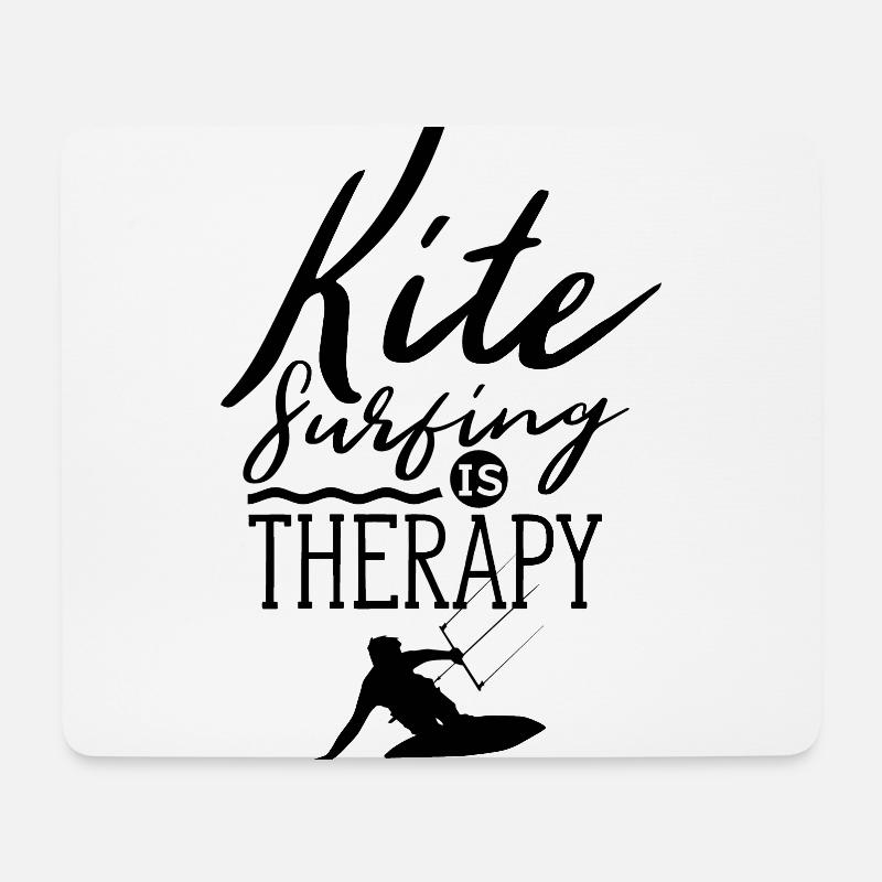 Kitesurfen ist meine Therapie Kitesurfer Kitesurf - Mousepad (Querformat) - Weiß