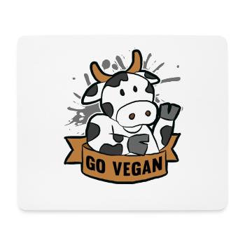 Go Vegan - Mousepad (Querformat) - Weiß - Vorne
