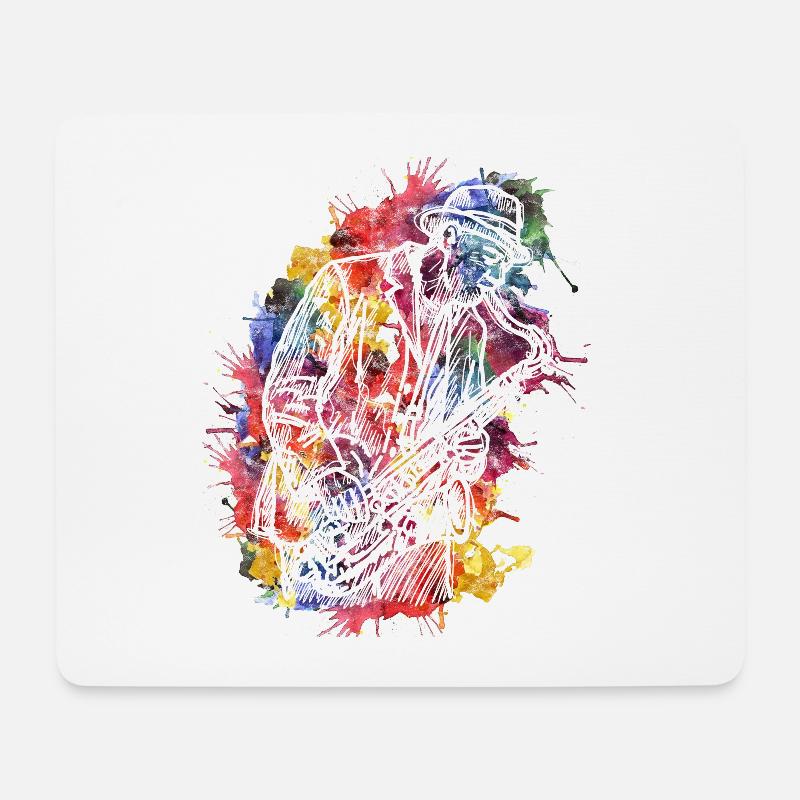 Abstrakt Saxophon - Mousepad (Querformat) - Weiß