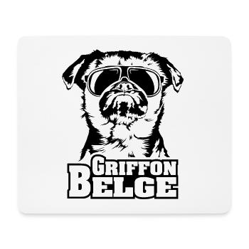 GRIFFON BELGE cool Sonnenbrille Hunde Hund - Mousepad (Querformat) - Weiß - Vorne