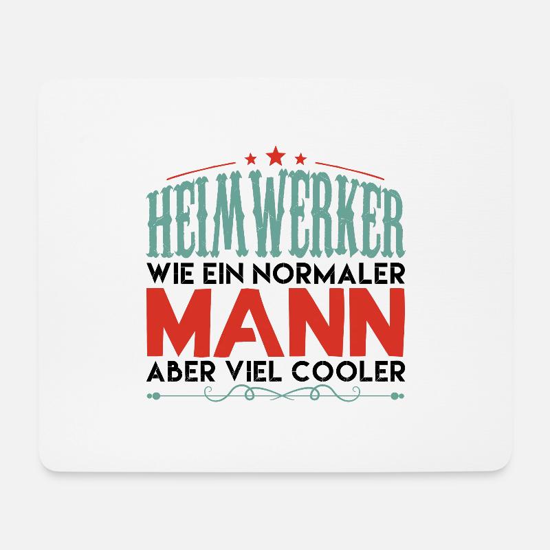 heimwerker aber viel cooler - Mousepad (Querformat) - Weiß