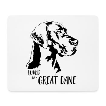 Aimé par un grand chien danois disant chiens Wilsigns - Tapis de souris (format paysage) - blanc - Devant