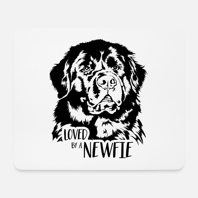 Loved by a Newfie Neufundländer Hundespruch Hunde - Mousepad (Querformat) - Weiß