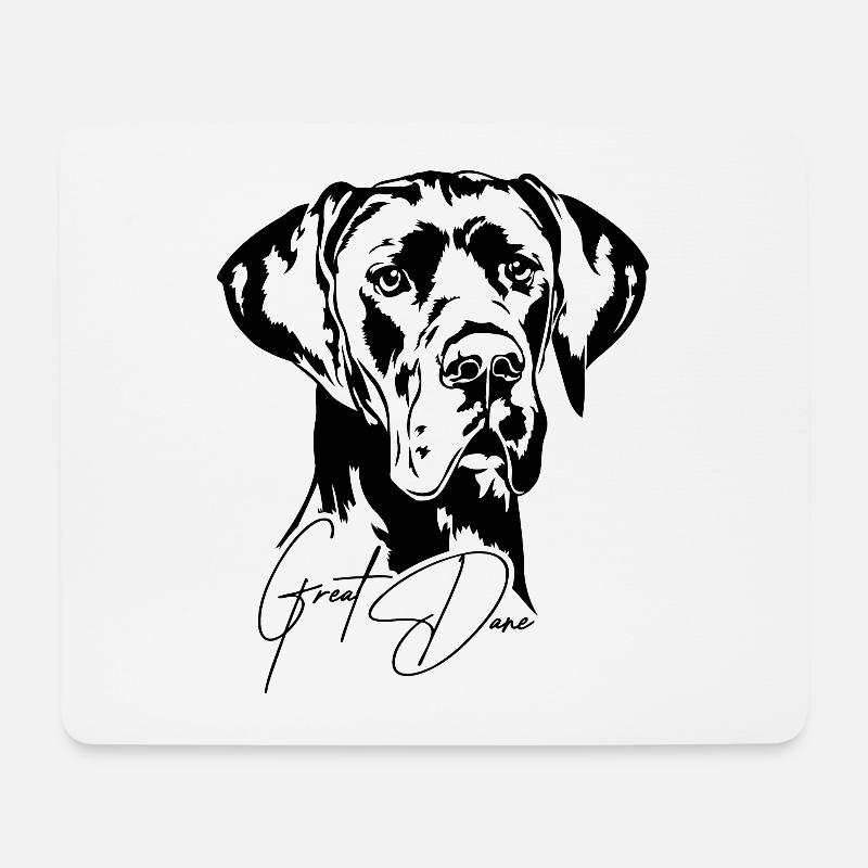Great Dane Portrait Hundeportrait Hunde Wilsigns - Mousepad (Querformat) - Weiß